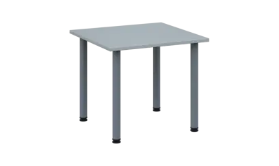 CRTR 80 jídelní stůl, kovová podnož stříbrná, deska 25 mm, 800x800 mm, šedá